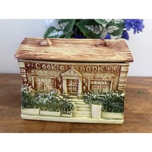Vintage McCoy Pottery Cookie Bank House Cookie Jar Coin Bank USA Cottage Ceramic